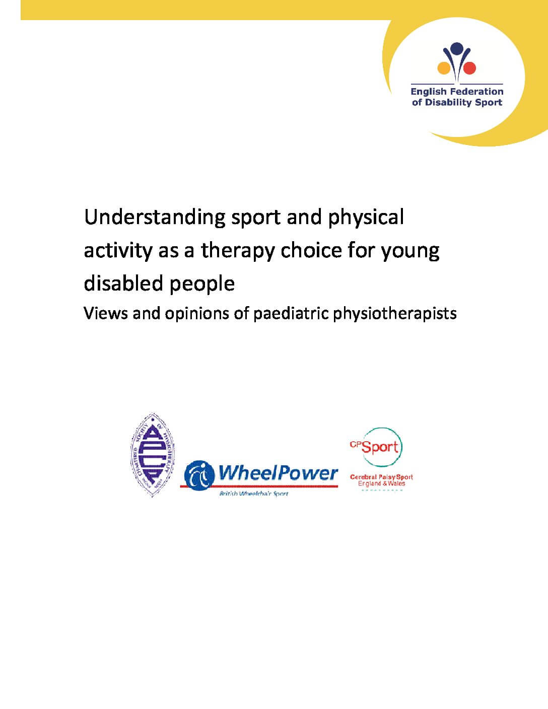 Understanding sport and physical activity as a therapy choice for young disabled people