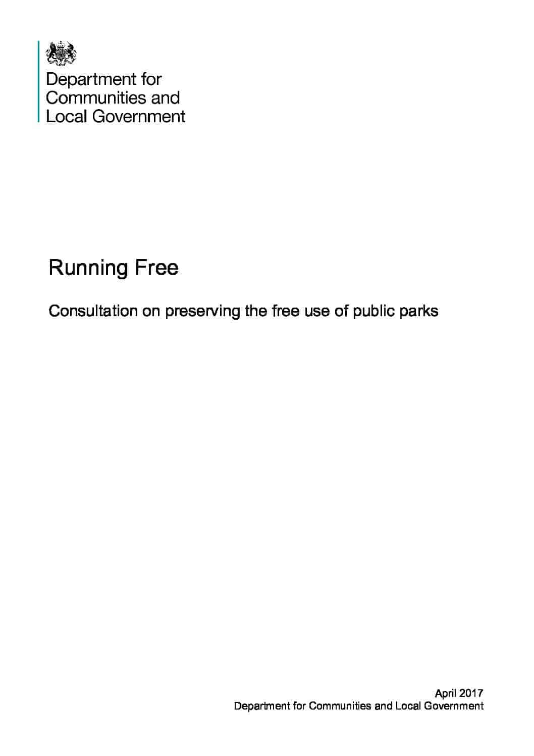 Running Free – a consultation on preserving the free use of public parks