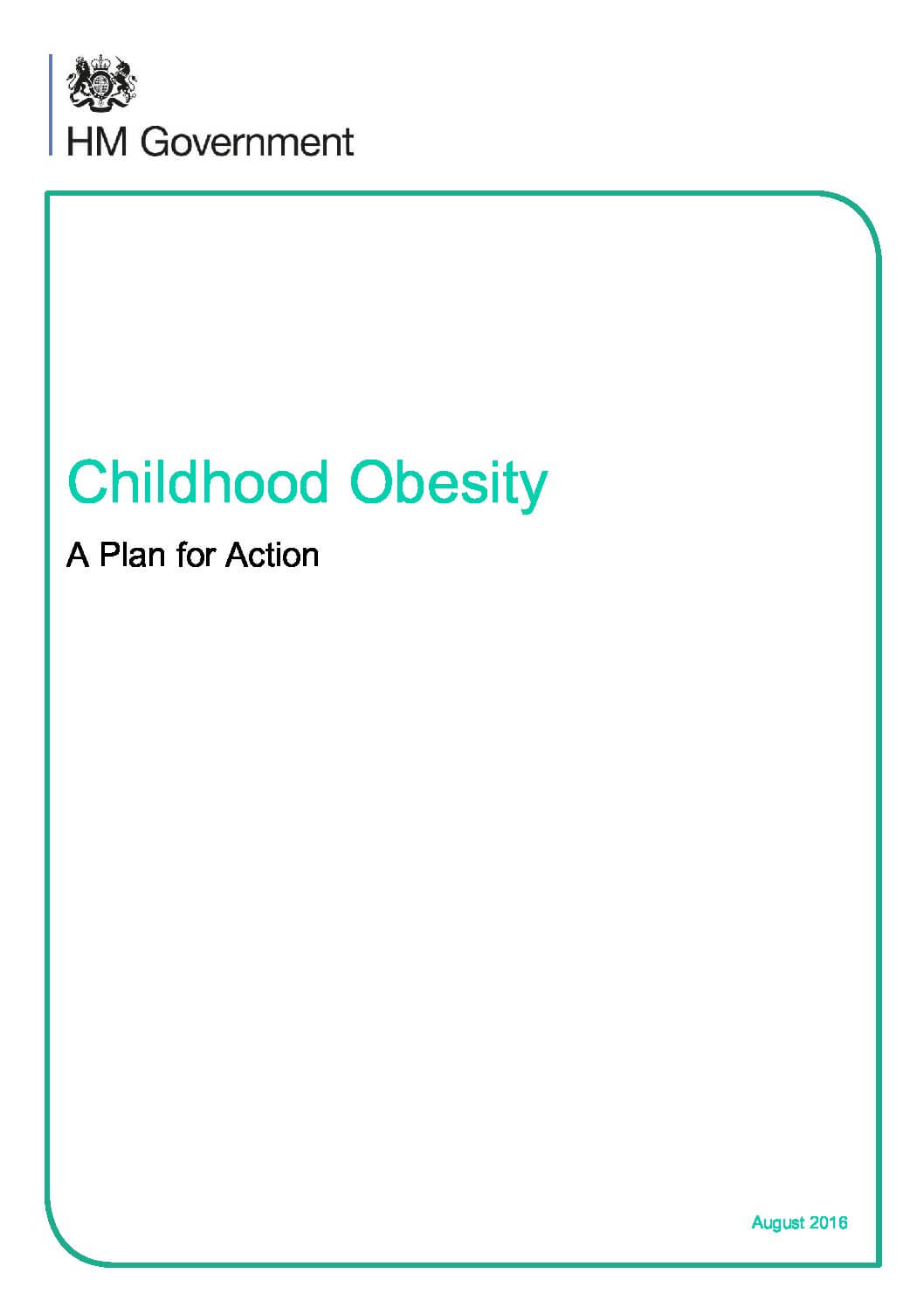 Childhood Obesity – A Plan for Action