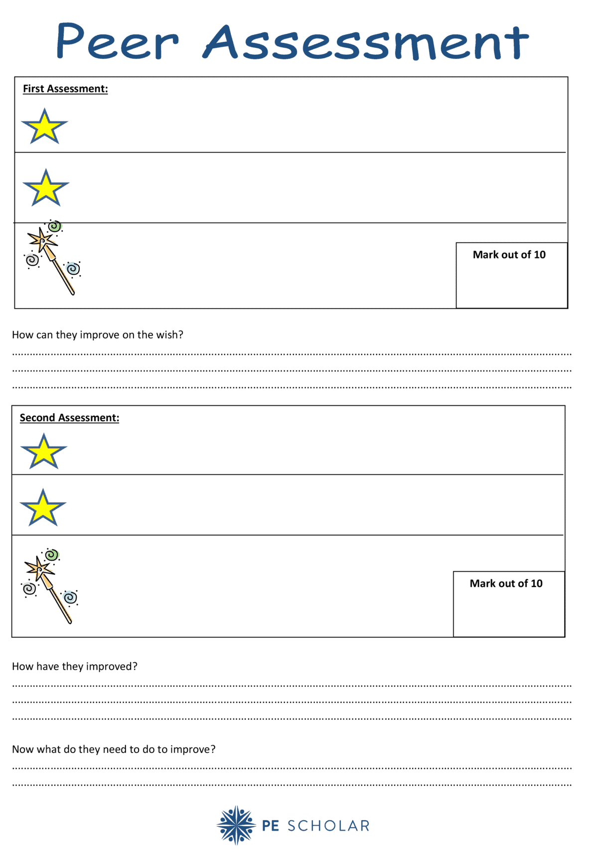 Non-Participant Peer Assessment - PE Scholar