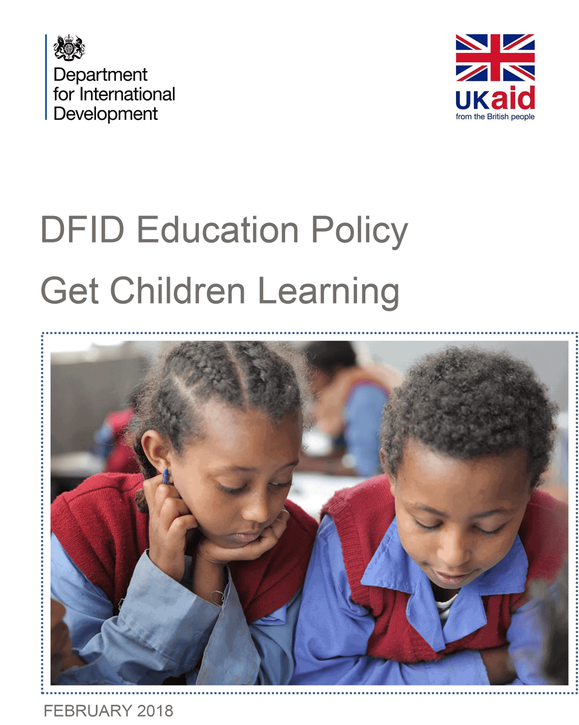 Get Children Learning – DFID Education Policy 2018