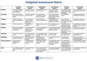 Dodgeball Assessment Matrix