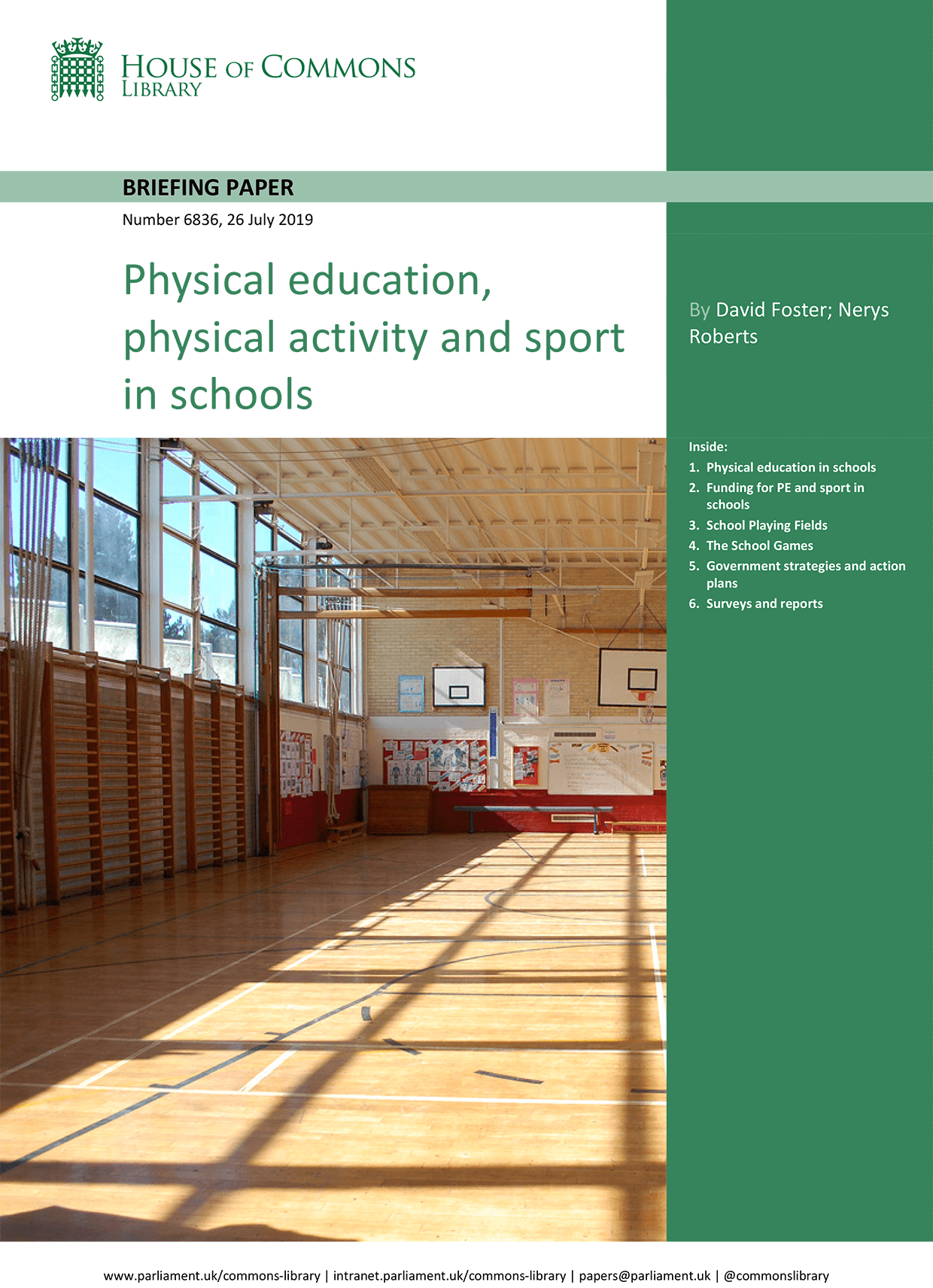 Physical education, physical activity and school sport