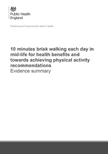 Health benefits of 10 minutes brisk walking each day in mid-life (Evidence Summary)