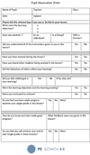 Pupil Observation Sheet