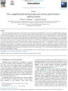 Exercise immunology: The compelling link between physical activity and the body's defense system