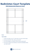 Badminton Court Template (Self-Assessment Resource Card)