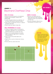 Backhand Overhead Drop KS3