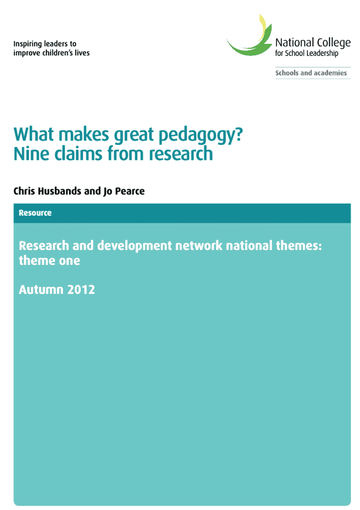 What makes great pedagogy?