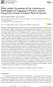 Older Adults’ Perceptions of the Usefulness of Technologies for Engaging in Physical Activity: Using Focus Groups to Explore Physical Literacy