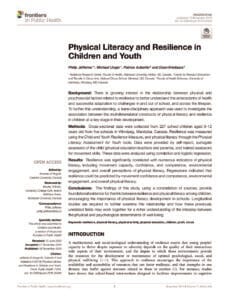 Physical Literacy and Resilience in Children and Youth