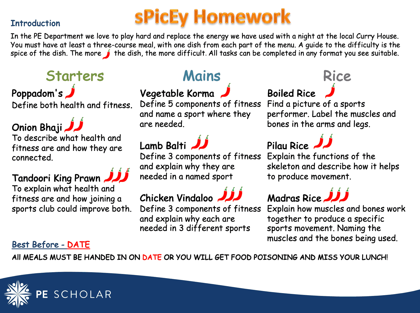 sPicEy homework differentiated resource