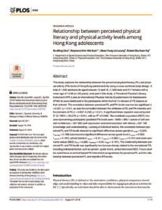 Relationship between perceived physical literacy and physical activity levels among Hong Kong adolescents