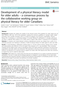 Development of a physical literacy model for older adults – a consensus process by the collaborative working group on physical literacy for older Canadians