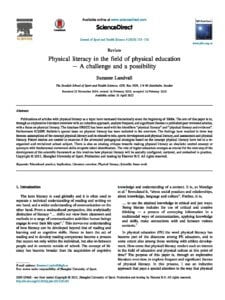 Physical literacy in the field of physical education