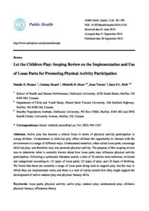 Let the Children Play: Scoping Review on the Implementation and Use of Loose Parts for Promoting Physical Activity Participation