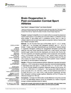 Brain Oxygenation in Post-concussion Combat Sport Athletes