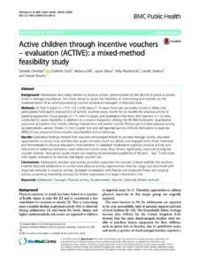 Active children through incentive vouchers - evaluation (ACTIVE) - a mixed-method feasibility study