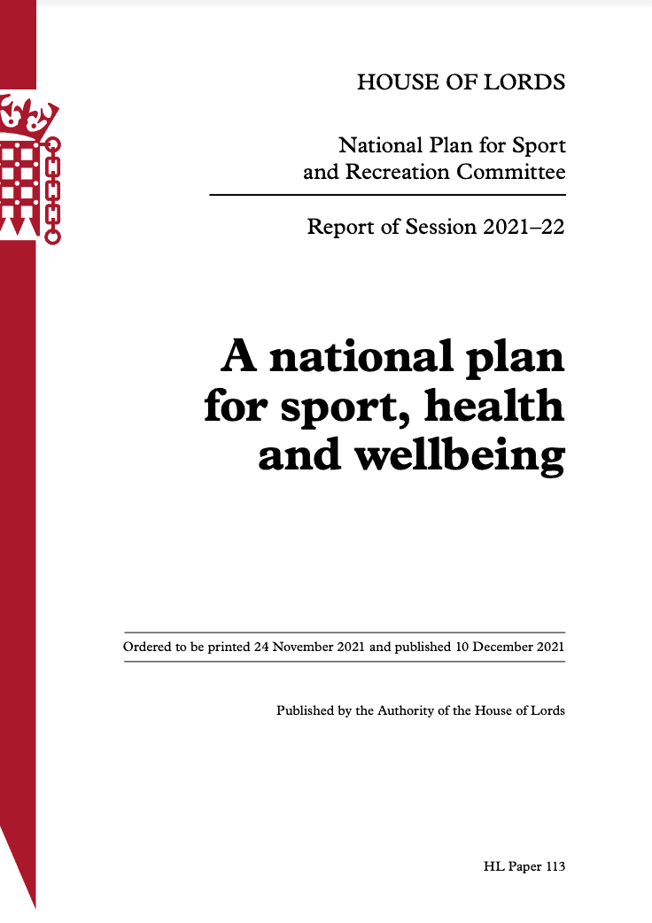 A national plan for sport, health and wellbeing