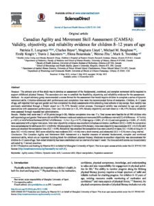 Canadian Agility and Movement Skill Assessment (CAMSA): Validity, objectivity, and reliability evidence for children 8–12 years of age