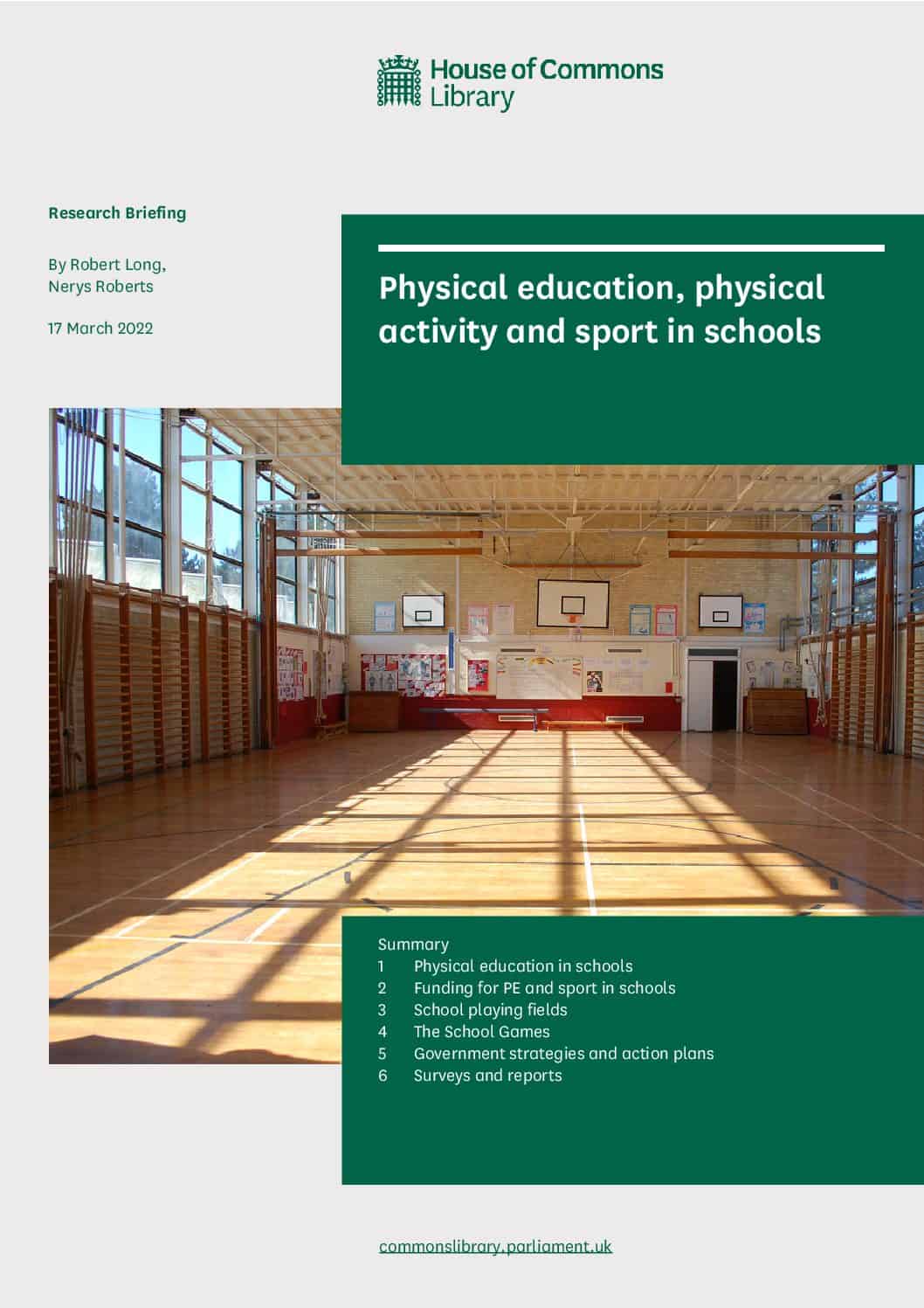 Physical education, physical activity and sport in schools