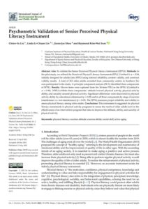 Psychometric Validation of Senior Perceived Physical Literacy Instrument
