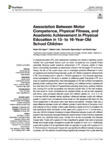 Association Between Motor Competence, Physical Fitness, and Academic Achievement in Physical Education in 13- to 16-Year-Old School Children