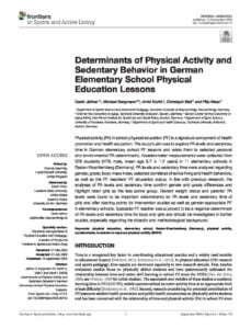 Determinants of Physical Activity and Sedentary Behavior in German Elementary School Physical Education Lessons