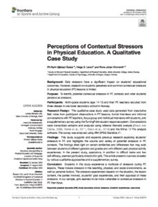 Perceptions of Contextual Stressors in Physical Education. A Qualitative Case Study