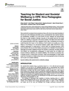 Teaching for Student and Societal Wellbeing in HPE: Nine Pedagogies for Social Justice