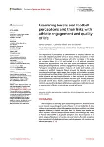 Examining karate and football perceptions and their links with athlete engagement and quality of life