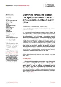 Examining karate and football perceptions and their links with athlete engagement and quality of life