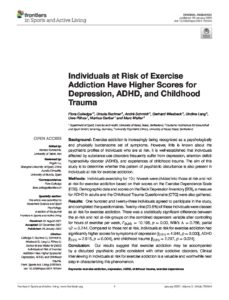 Individuals at Risk of Exercise Addiction Have Higher Scores for Depression, ADHD, and Childhood Trauma