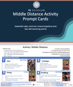 Middle Distance Activity Prompt Card