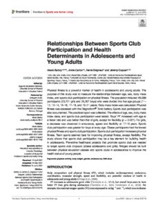 Relationships Between Sports Club Participation and Health Determinants in Adolescents and Young Adults