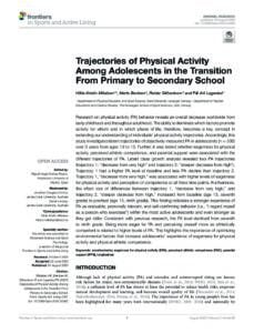 Trajectories of Physical Activity Among Adolescents in the Transition From Primary to Secondary School
