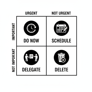 Urgent vs important quadrants generated by gemini