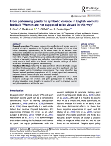 From performing gender to symbolic violence in English women’s football: “Women are not supposed to be viewed in this way”