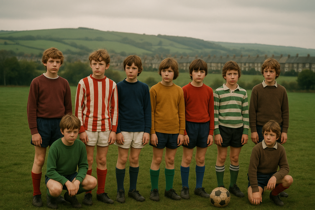 [Image of male students lined up waiting to be selected in a Physical Education lesson]