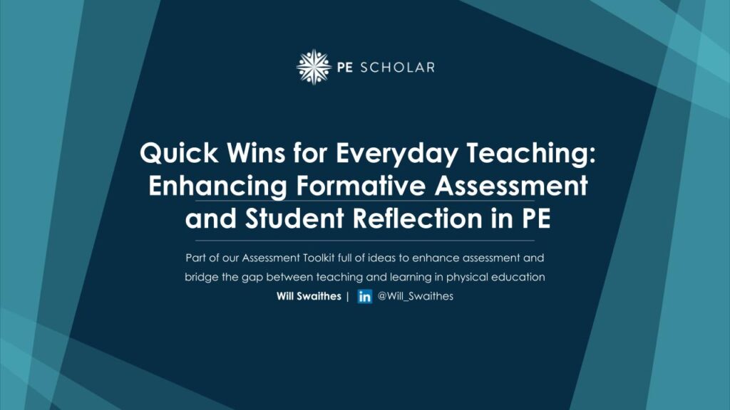 Quick wins for everyday teaching: enhancing formative assessment and student reflection