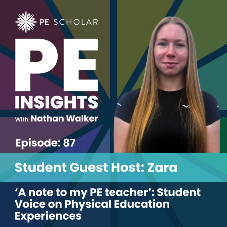 Episode 87 – Student Guest Host: Zara – ‘A note to my PE teacher’: Student Voice on Physical Education Experiences